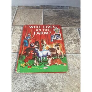 Wonder‎ Books Who Lives on the Farm Childrens Vintage Illustrated Book